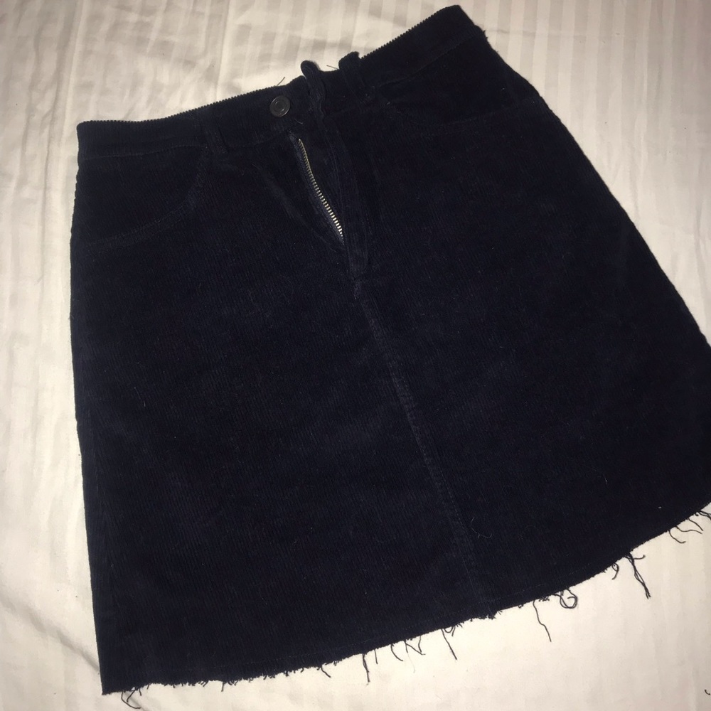 Navy blue corduroy skirt